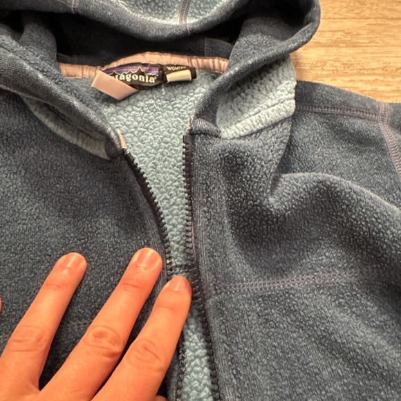 Vintage Patagonia Hoodie Womens Small Blue Thick Fleece Made in USA Sherpa - Picture 3 of 8